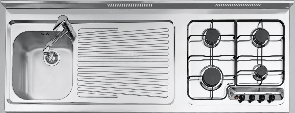 Monoblocco-appoggio-inox-satinato-con-piano-cottura-da-60-4-gas-1-vasca-34x39x18-h-gocciolatoio-1024×392